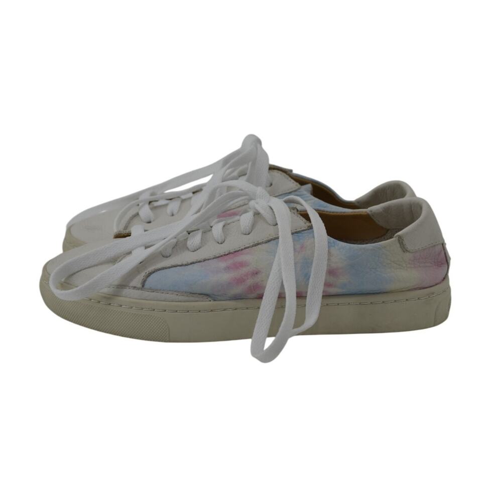 Soludos Girls Womens Leather Tie Dye Sneakers Shoes Size 5.5